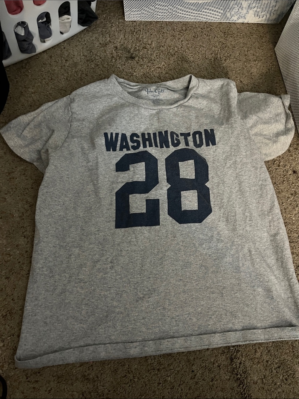 Brandy Melville Grey Tee with Navy Washington 28 Graphic
